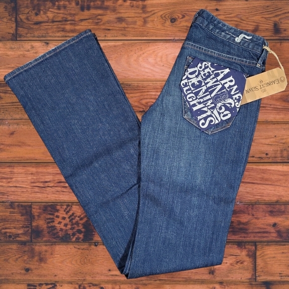 Earnest Sewn Ali Medium Wash Low-rise Bootcut Jeans - Picture 1 of 7